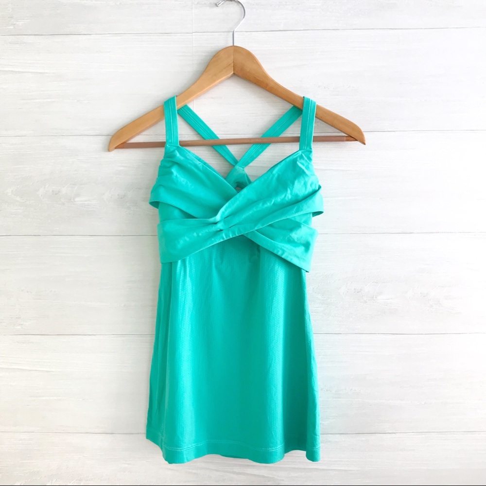 {Lululemon} Wrap It Up in Bali Breeze cross-over top tank, 6 - Picture 1 of 5